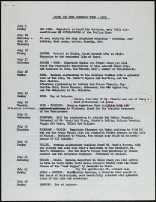 Gamma Phi Beta European Tour, 1965