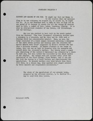 Standards Bulletin 9, October 1954