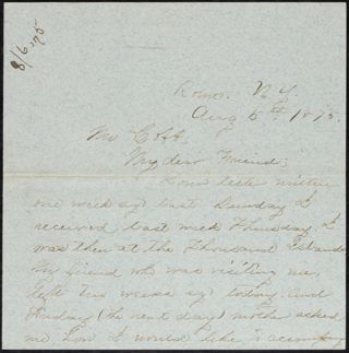 Minnie to Charlie Letter, August 5, 1875