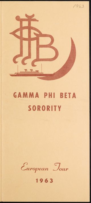 Gamma Phi Beta Sorority European Tour Pamphlet, 1963