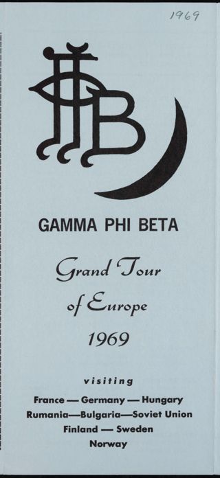 Gamma Phi Beta Grand Tour of Europe Pamphlet, 1969