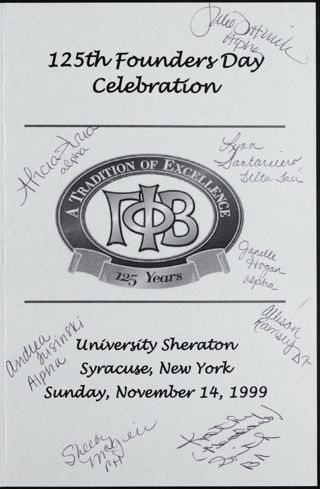 125th Founders Day Celebration Program With Signatures 3, November 14, 1999