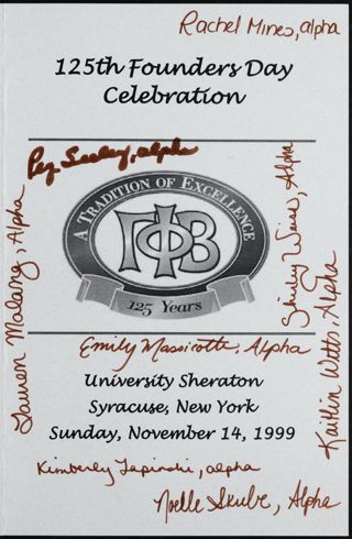 125th Founders Day Celebration Program With Signatures 11, November 14, 1999