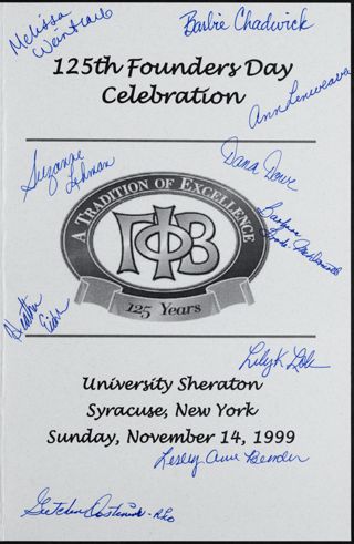 125th Founders Day Celebration Program With Signatures 10,November 14, 1999