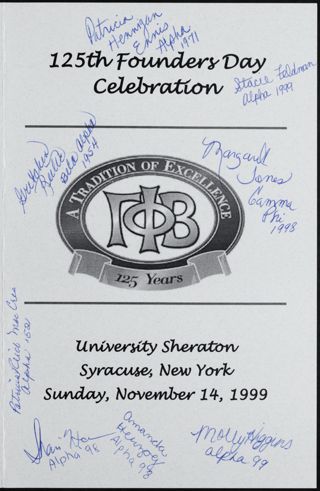 125th Founders Day Celebration Program With Signatures 6, November 14, 1999