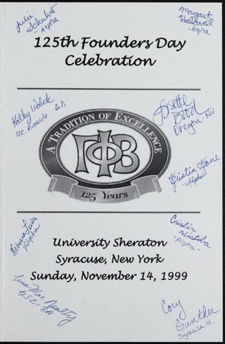 125th Founders Day Celebration Program With Signatures 13, November 14, 1999