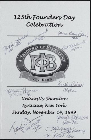 125th Founders Day Celebration Program With Signatures 4, November 14, 1999