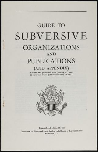 Guide to Subversive Organizations and Publications (And Appendix), January 2, 1957