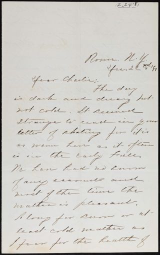 Minnie Bingham to Charlie Letter, December 22, 1881