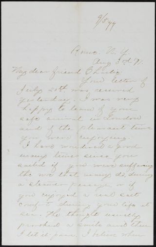 Minnie Bingham to Charlie Letter, August 3, 1877