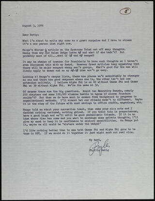 Phyllis Selig to Betty Haverfield Letter, August 3, 1976