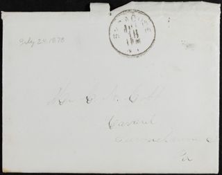 Minnie Bingham to Mr. C.N. Cobb Letter, July 24, 1878