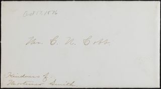 Minnie Bingham to Charlie Letter, October 17, 1876