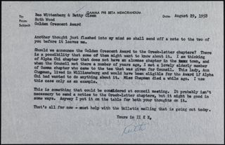 Ruth Wood to Bea Wittenberg & Betty Olsen Memo 1, August 29, 1958