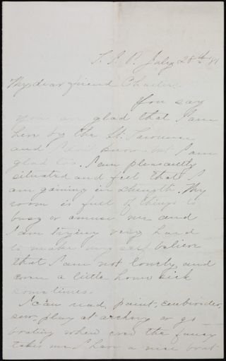 Minnie Bingham to Charlie Letter, July 28, 1881