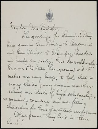 Frances E. Haven Moss to Mrs. Birch Letter, November 16, 1933
