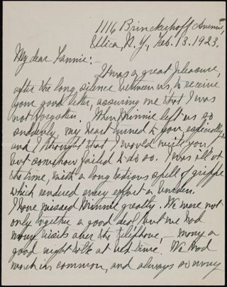 Helen D. Ferguson to Fannie Letter, February 13, 1923