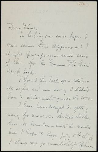 Frances E. Moss to Nina Letter, June 28, 1932