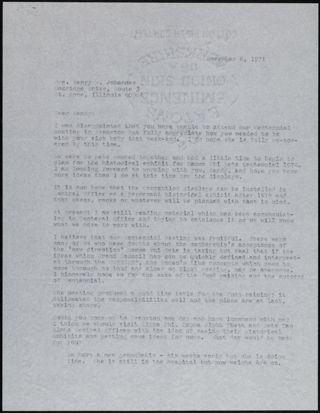 Mary Trussell to Randy Johannes Letter, November 8, 1971