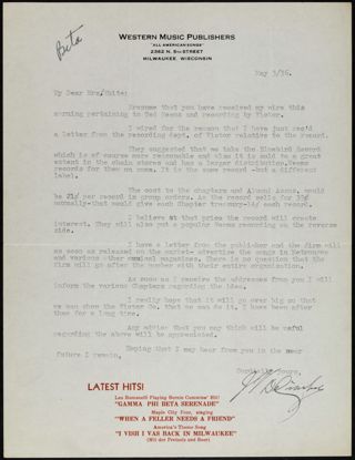 J.V. DeCimber to Mrs. White Letter, May 3, 1936