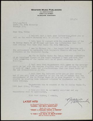 J.V. DeCimer to Mrs. White Letter, March 15, 1936