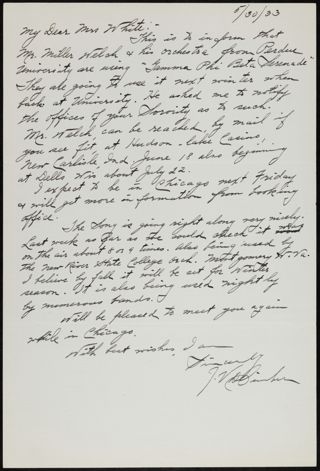 J.V. DeCimber to Mrs. White Letter, May 30, 1933