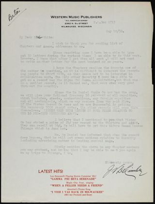 J.V. DeCimber to Mrs. White Letter, May 10, 1936