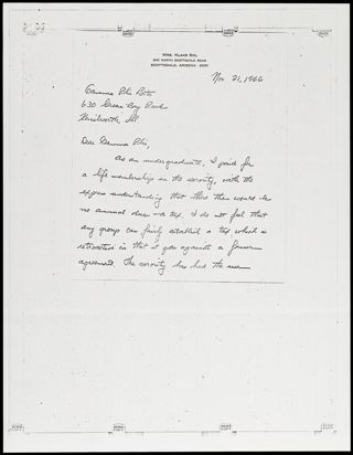 Mary Ed Bol to Gamma Phi Letter, November 21, 1966