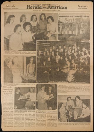 Hill Sorority Traces History Back to 1874 Newspaper Clipping, October 23, 1949