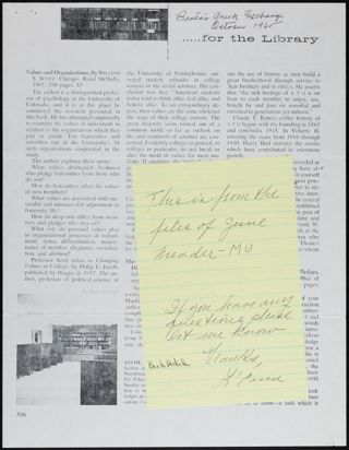 ...For the Library Magazine Clipping, October 1965