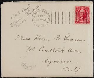 Florence Savage to Helen B. Graves Letter, December 14, 1903