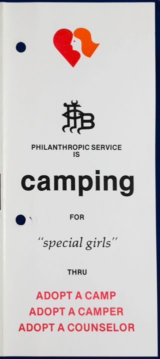 Philanthropic Service is Camping For "Special Girls" Pamphlet, 1980