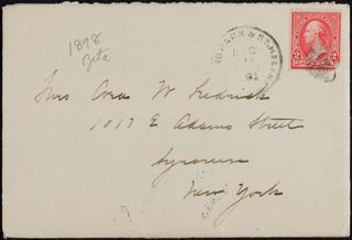 Jessie Stillwell Gove to Cora W. Ludwich Letter, November 20, 1898
