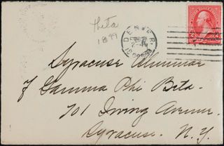 Lucia Pattison to Syracuse Alumnae of Gamma Phi Beta, February 1898