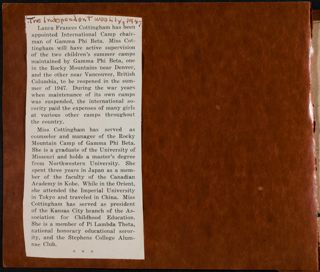 Boundary Bay Camp Scrapbook, Inside Front Cover