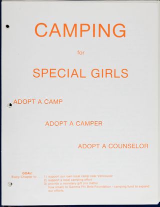 Gamma Phi Beta Children's Camp Scrapbook, Page 39