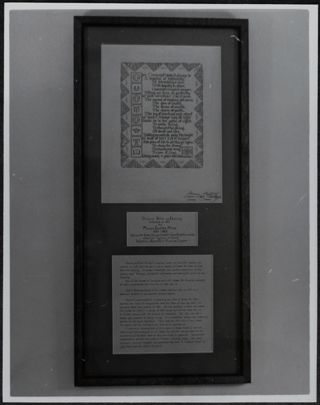 Original Verse and Drawing Photograph, 1974