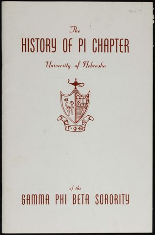 The History of Pi Chapter of the Gamma Phi Beta Sorority, 1954