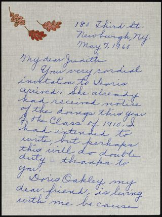 Edith L. Smith to Judith Letter, May 7, 1960