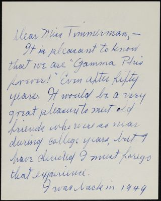 Clara E. Cookingham to Miss Timmerman Letter, May 3, 1960
