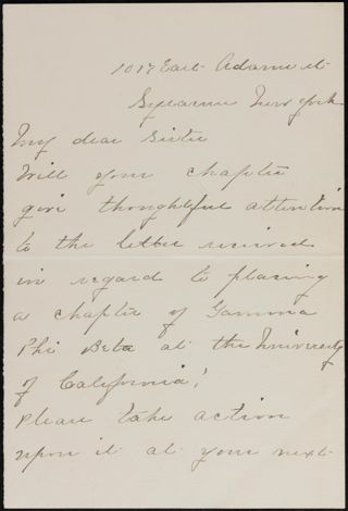 Cora Willard Fredrick to Sister Letter, February 3, 1894