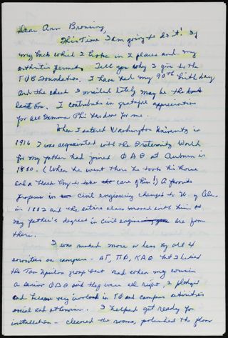 Josephine M. Michael to Ann Bronsing Letter, October 17, 1988