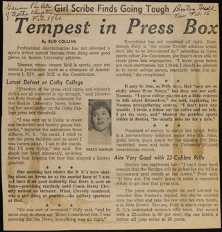 Tempest in Press Box Newspaper Clipping, February 1960
