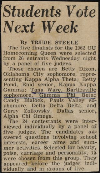 Students Vote Next Week Newspaper Clipping, 1962