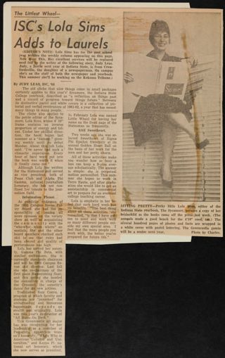 ISC's Lola Sims Adds to Laurels Newspaper Clipping
