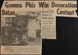 Gamma Phis Win Decoration Contest Newspaper Clipping