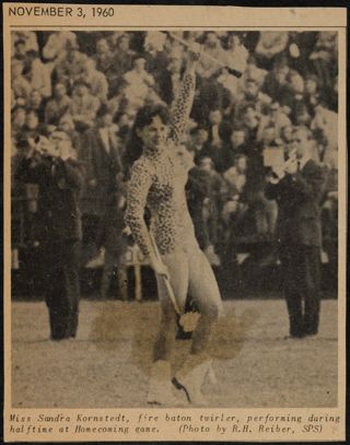 Miss Sandra Kornstedt, Fire Baton Twirler Newspaper Clipping, November 3, 1960