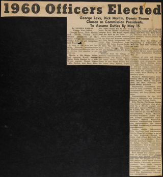 1960 Officers Elected Newspaper Clipping, 1960