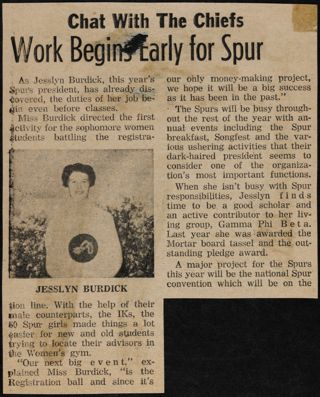 Work Begins Early for Spur Newspaper Clipping