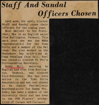 Staff and Sandal Officers Chosen Newspaper Clipping